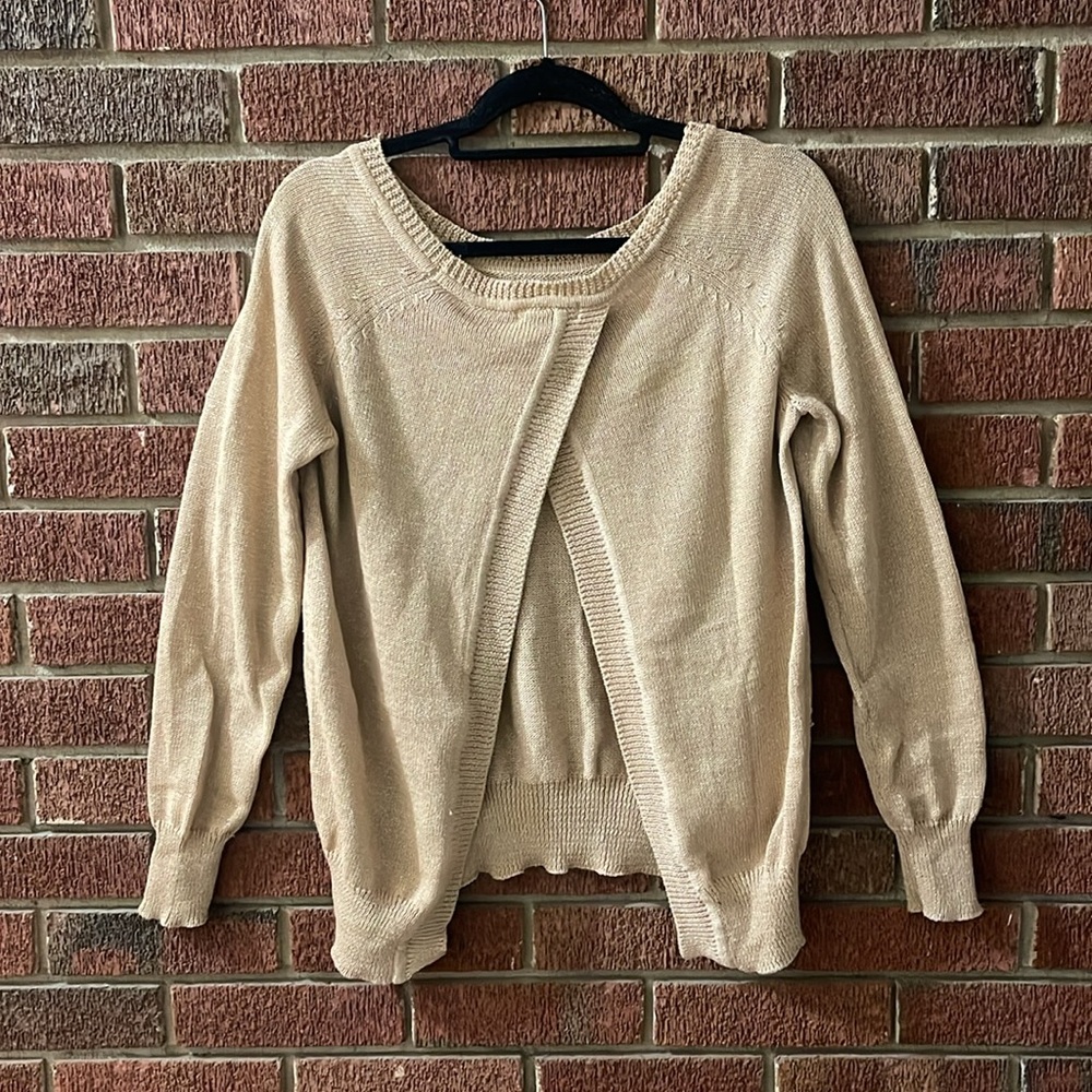 Open Back Gold/Champagne Sweater - Picture 2 of 3